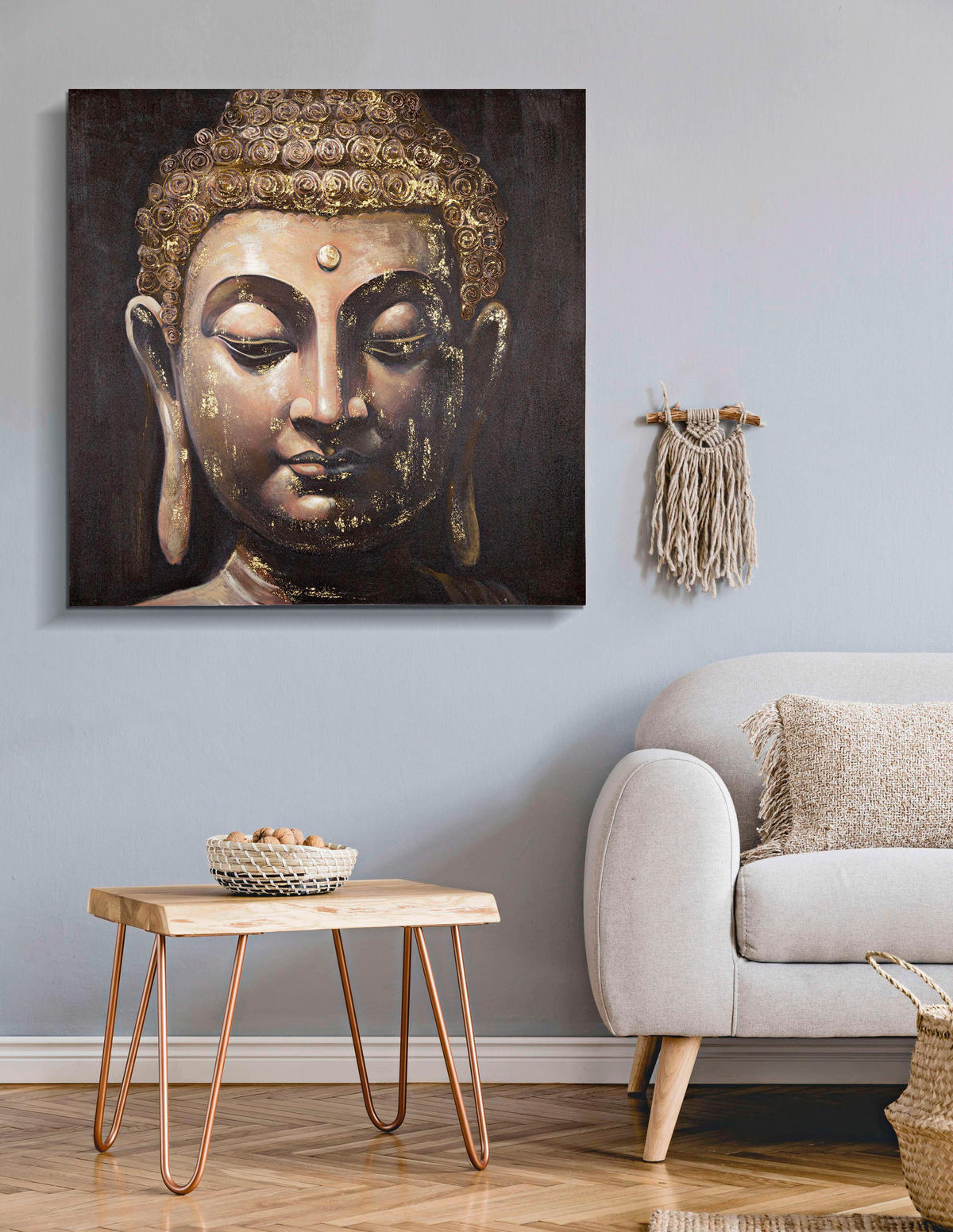 LEINWANDBILD Buddha  - Basics, Holz/Textil (100/100/3cm)