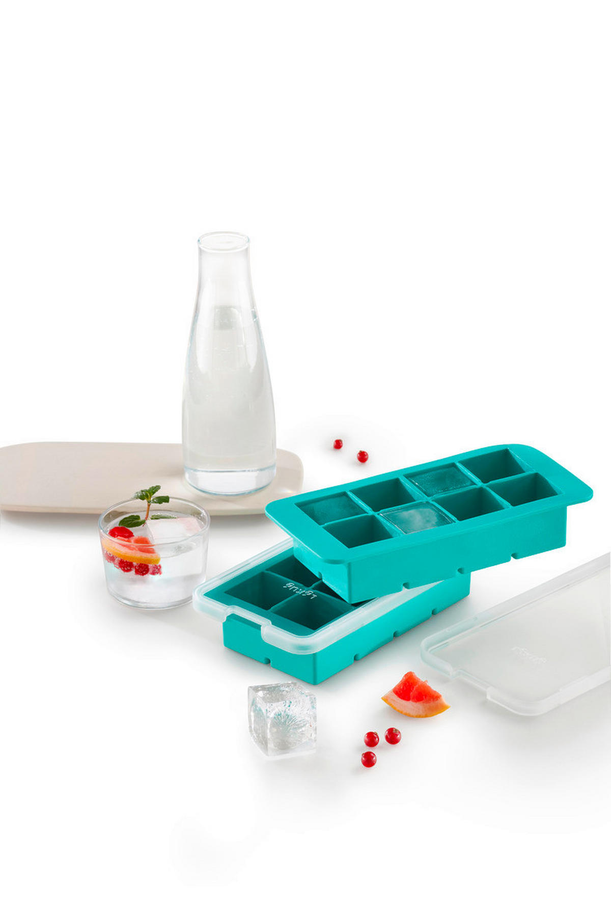 POSODA ZA KOCKE LEDU - turkizna, Basics, umetna masa (11,8/5/23cm) - LEKUE
