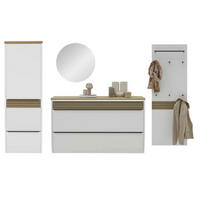 GARDEROBE 4-teilig  in 305/187/31 cm  - Eichefarben/Weiß, Design, Holz/Holzwerkstoff (305/187/31cm) - Dieter Knoll