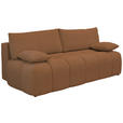 BOXSPRINGSOFA in Chenille Rostfarben  - Rostfarben/Schwarz, MODERN, Kunststoff/Textil (210/72/105cm) - Cantus