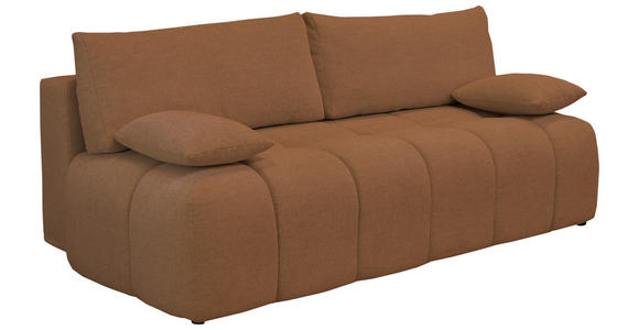 BOXSPRINGSOFA in Chenille Rostfarben  - Rostfarben/Schwarz, MODERN, Kunststoff/Textil (210/72/105cm) - Cantus