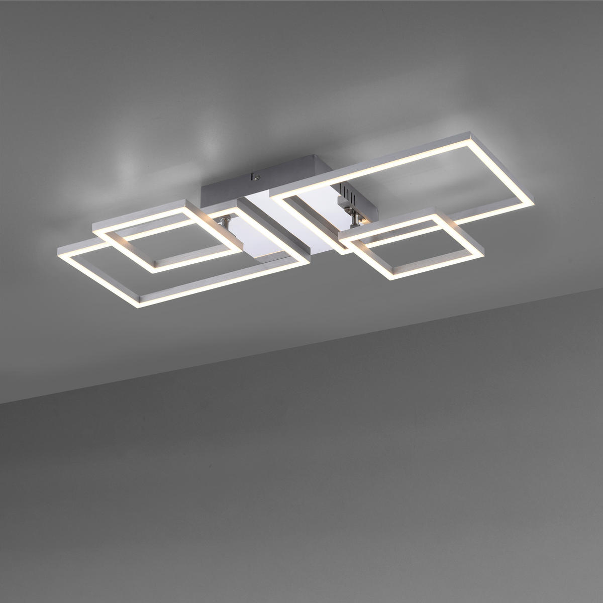 LED-DECKENLEUCHTE 65/75/33,8 cm   - Alufarben/Nickelfarben, Basics, Kunststoff/Metall (65/75/33,8cm)