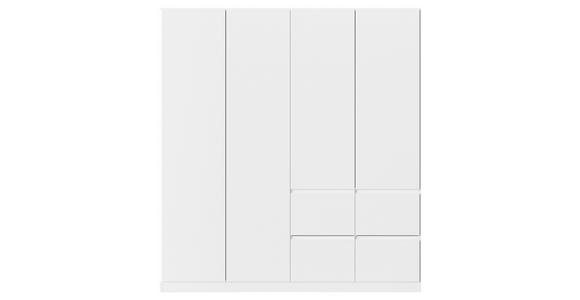 KLEIDERSCHRANK 4-türig Weiß  - Weiß, Trend, Holzwerkstoff/Kunststoff (181/197/54cm) - Xora