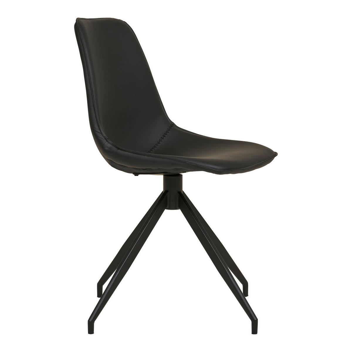 STOLSET 2 styck läderimitation  - svart, Modern, metall/textil (48/86/56cm) - MID.YOU
