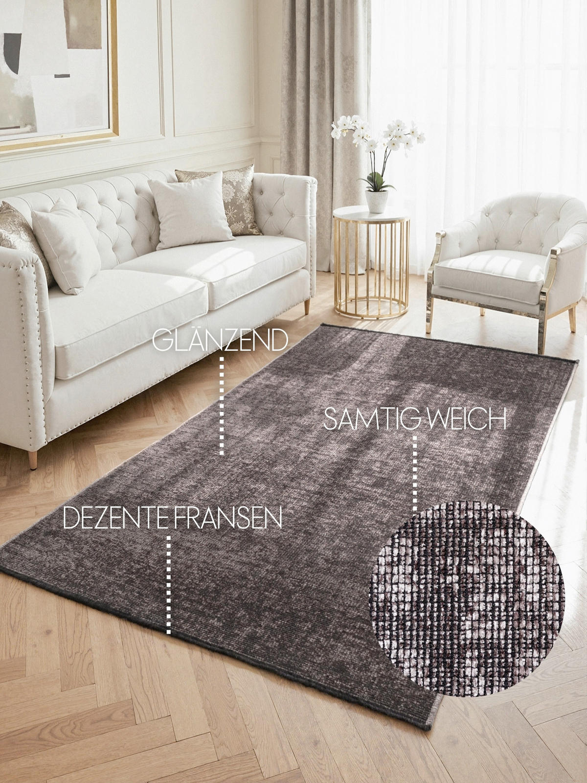 TEPPICH 80/150 cm Brilliance Braun  - Braun, Basics, Kunststoff/Textil (80/150cm) - Elle Decoration