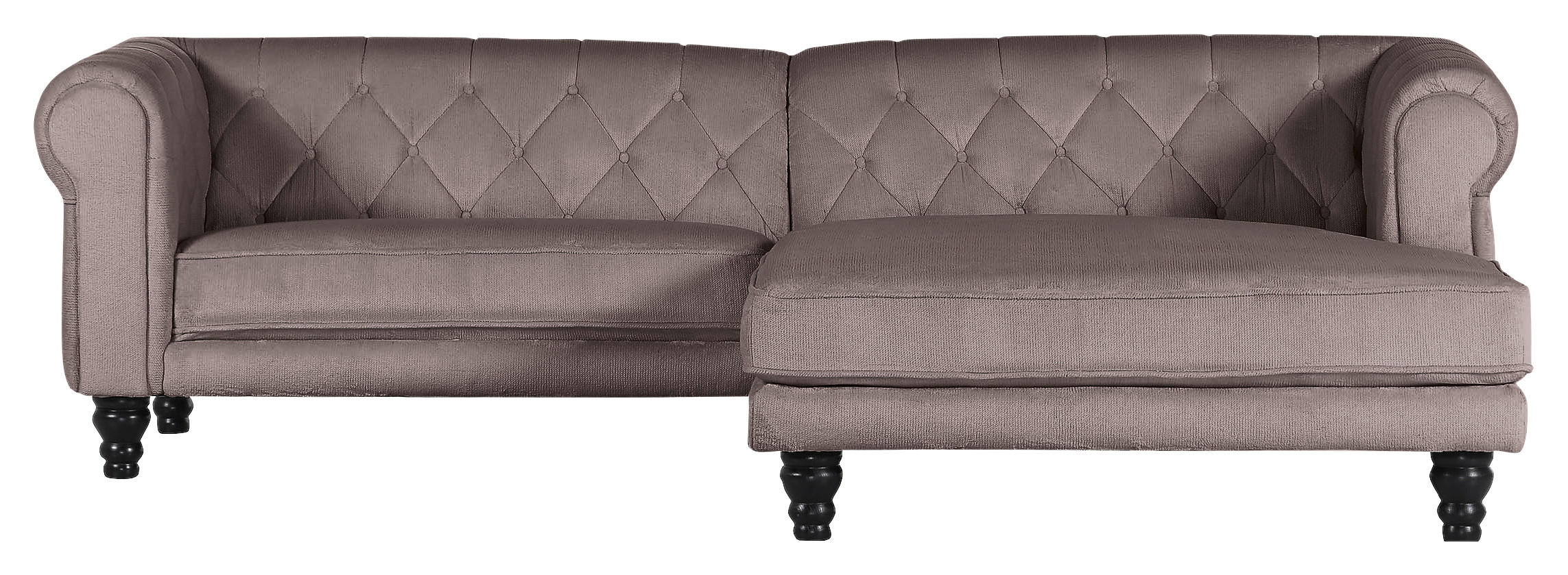 HÖRNSOFFA i plysch lerfärgad  - lerfärgad/mörkbrun, Design, trä/textil (260/160cm) - MID.YOU