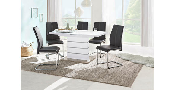 SCHWINGSTUHL in Eisen Lederlook - Chromfarben/Schwarz, Design, Textil/Metall (44/96/57cm) - Carryhome