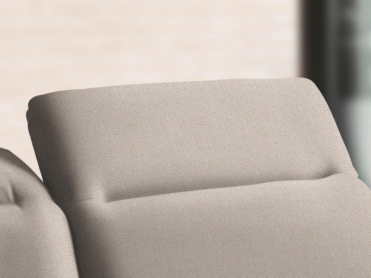 ECKSOFA in Chenille Beige  - Beige/Schwarz, Design, Textil/Metall (289/180cm) - Stylife