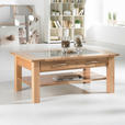 COUCHTISCH Kernbuche vollmassiv Milchglas 110/70/45 cm rechteckig Buchefarben  - Buchefarben, Design, Glas/Holz (110/70/45cm) - Linea Natura