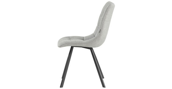 STUHL  Stoffauswahl Leinenoptik  - Hellgrau/Schwarz, Design, Textil/Metall (47/86/61cm) - Xora