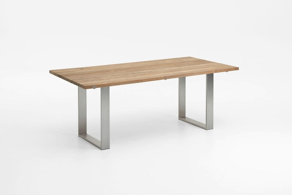 GARTENTISCH 220/95/76 cm  - Edelstahlfarben/Teakfarben, Design, Holz/Metall (220/95/76cm)