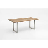 GARTENTISCH 220/95/76 cm  - Edelstahlfarben/Teakfarben, Design, Holz/Metall (220/95/76cm)