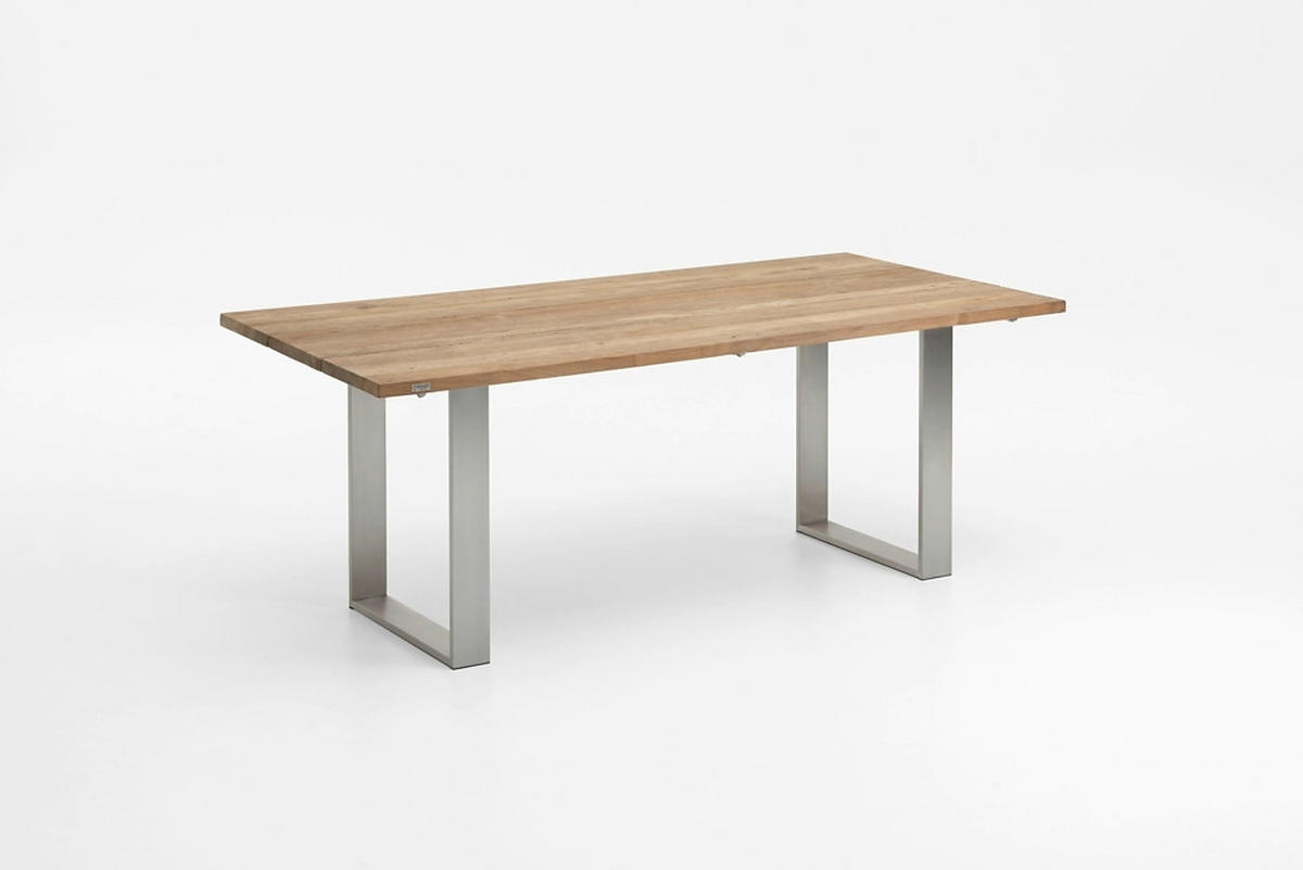 GARTENTISCH 220/95/76 cm  - Edelstahlfarben/Teakfarben, Design, Holz/Metall (220/95/76cm)