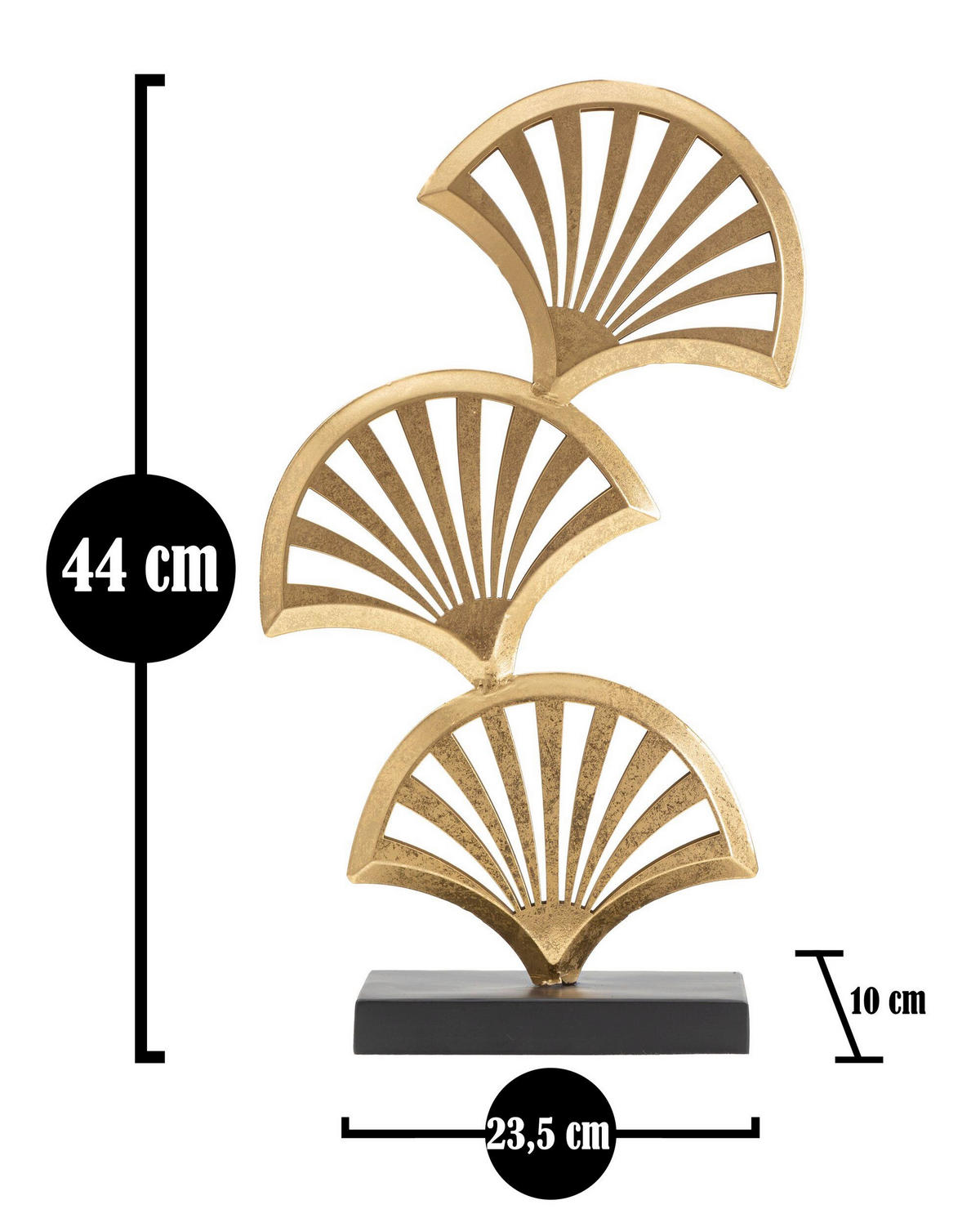 SKULPTUR - Goldfarben/Schwarz, Basics, Metall (23.5/44/10cm)