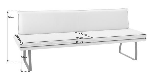 SITZBANK 221/86/66 cm in Schwarz, Schlammfarben - Schlammfarben/Schwarz, Design, Leder/Metall (221/86/66cm) - Dieter Knoll