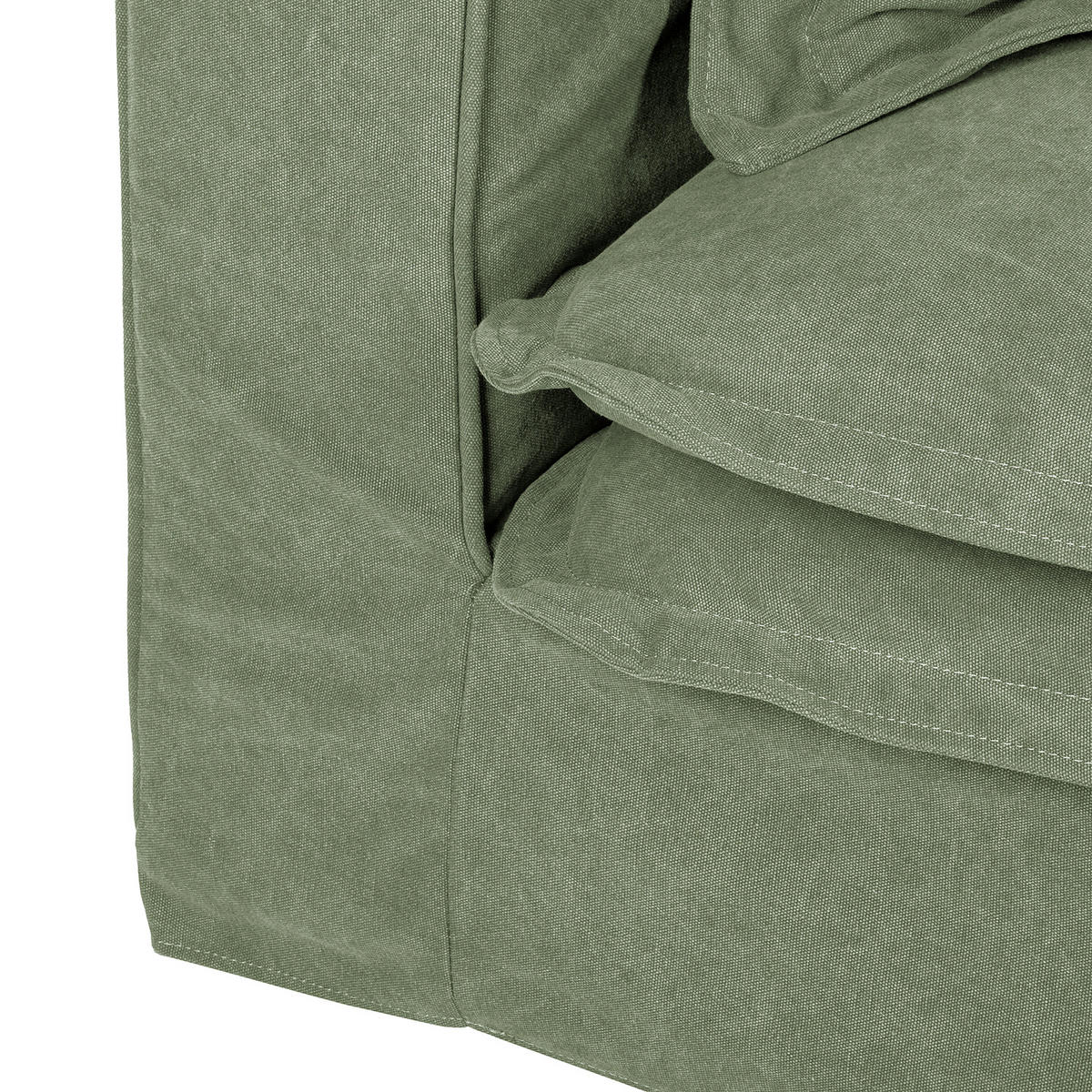 3-SITZER-SOFA STELLA in Webstoff Olivgrün  - Schwarz/Olivgrün, Design, Kunststoff/Textil (238/90/119cm) - P & B