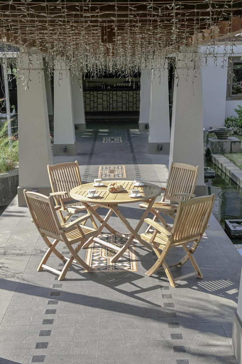 GARTENTISCH 90/90/74 cm Holz rund - Naturfarben, KONVENTIONELL, Holz (90/90/74cm) - Zebra