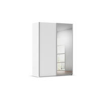 SCHWEBETÜRENSCHRANK 162/223/69 cm,  in Weiß, Alufarben, 2 Tür(en)  - Alufarben/Weiß, Basics, Glas/Holzwerkstoff (162/223/69cm) - Rauch Möbel
