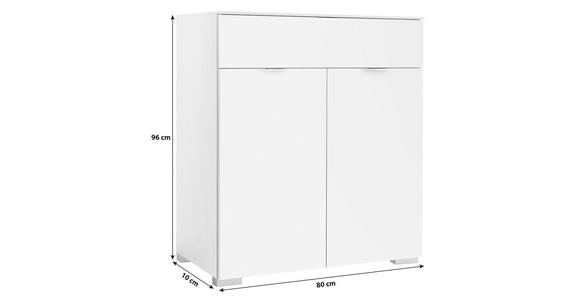 KOMMODE 80/96/40 cm in Weiß - Alufarben/Weiß, Holzwerkstoff/Kunststoff (80/96/40cm) - Moderano