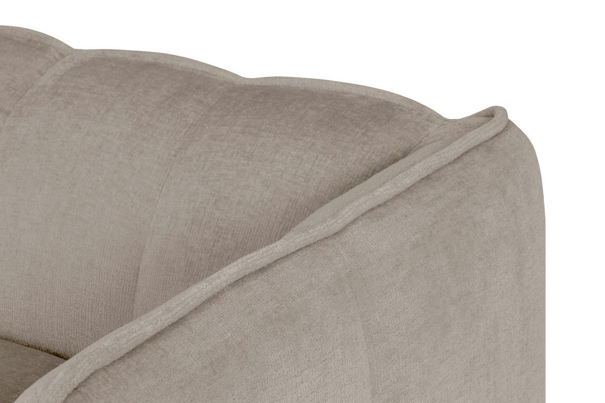 ECKSOFA LIVOLI in Chenille Creme  246/160 cm  - Creme/Schwarz, Design, Textil (246/160cm) - MID.YOU