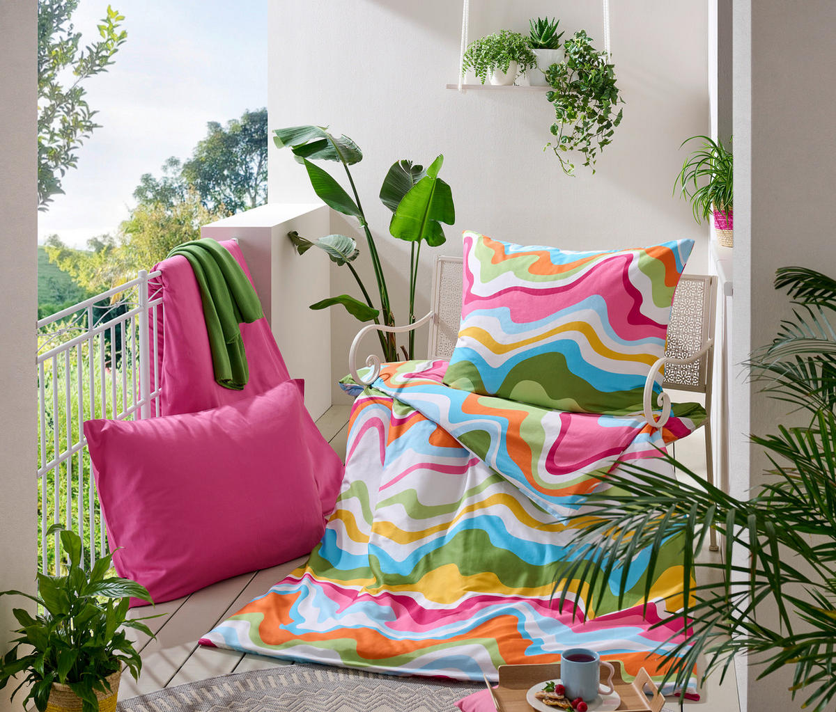 POSTEĽNÁ BIELIZEŇ, satén, viacfarebná, 140/200 cm - viacfarebná, Trend, textil (140/200cm) - Esposa