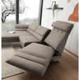ECKSOFA Taupe Flachgewebe  - Taupe/Schwarz, Design, Textil/Metall (176-217/279-327cm) - Dieter Knoll
