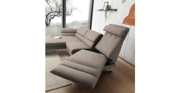 ECKSOFA Taupe Flachgewebe  - Taupe/Schwarz, Design, Textil/Metall (176-217/279-327cm) - Dieter Knoll