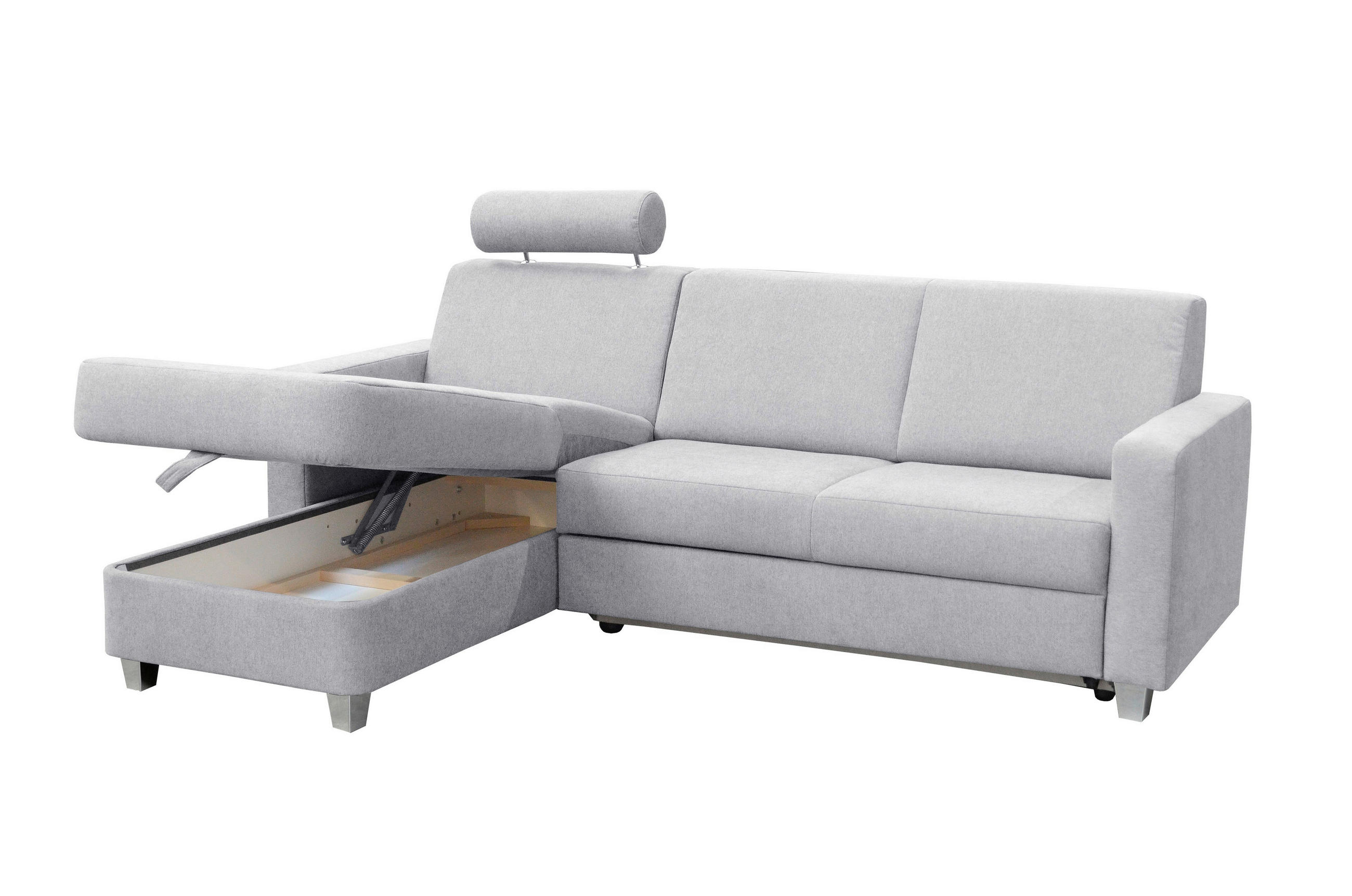 ÜLŐGARNITÚRA textil szürke  - krómszínű/szürke, Basics, textil (165/228cm) - Xora