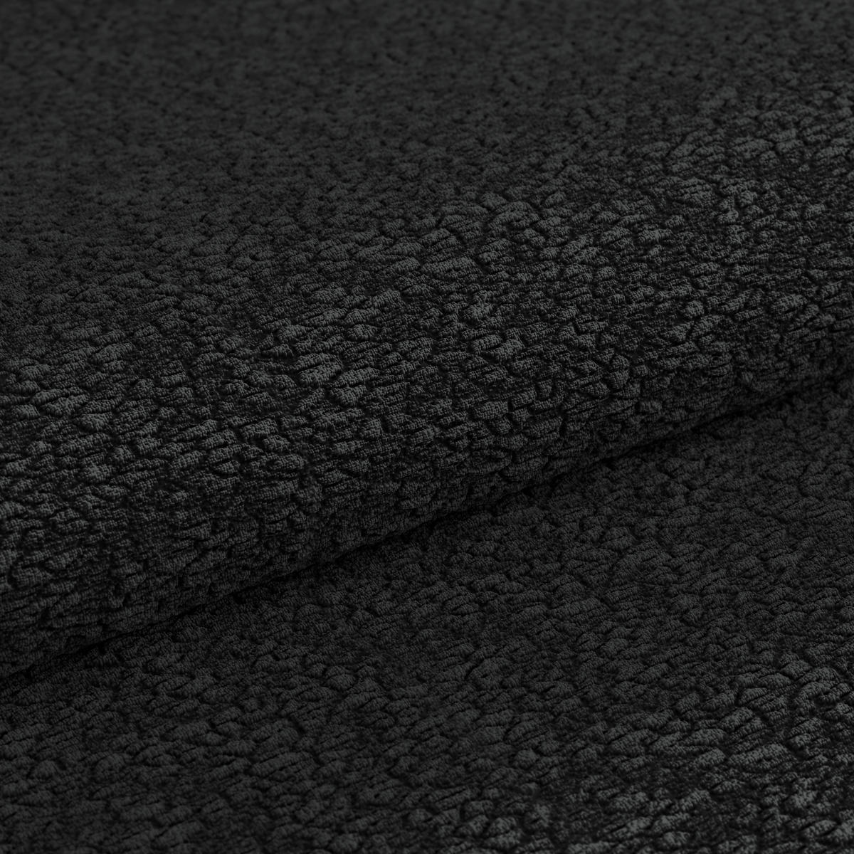 ECKSOFA Chenille Schwarz  - Schwarz, Trend, Kunststoff/Textil (280/178cm) - MID.YOU