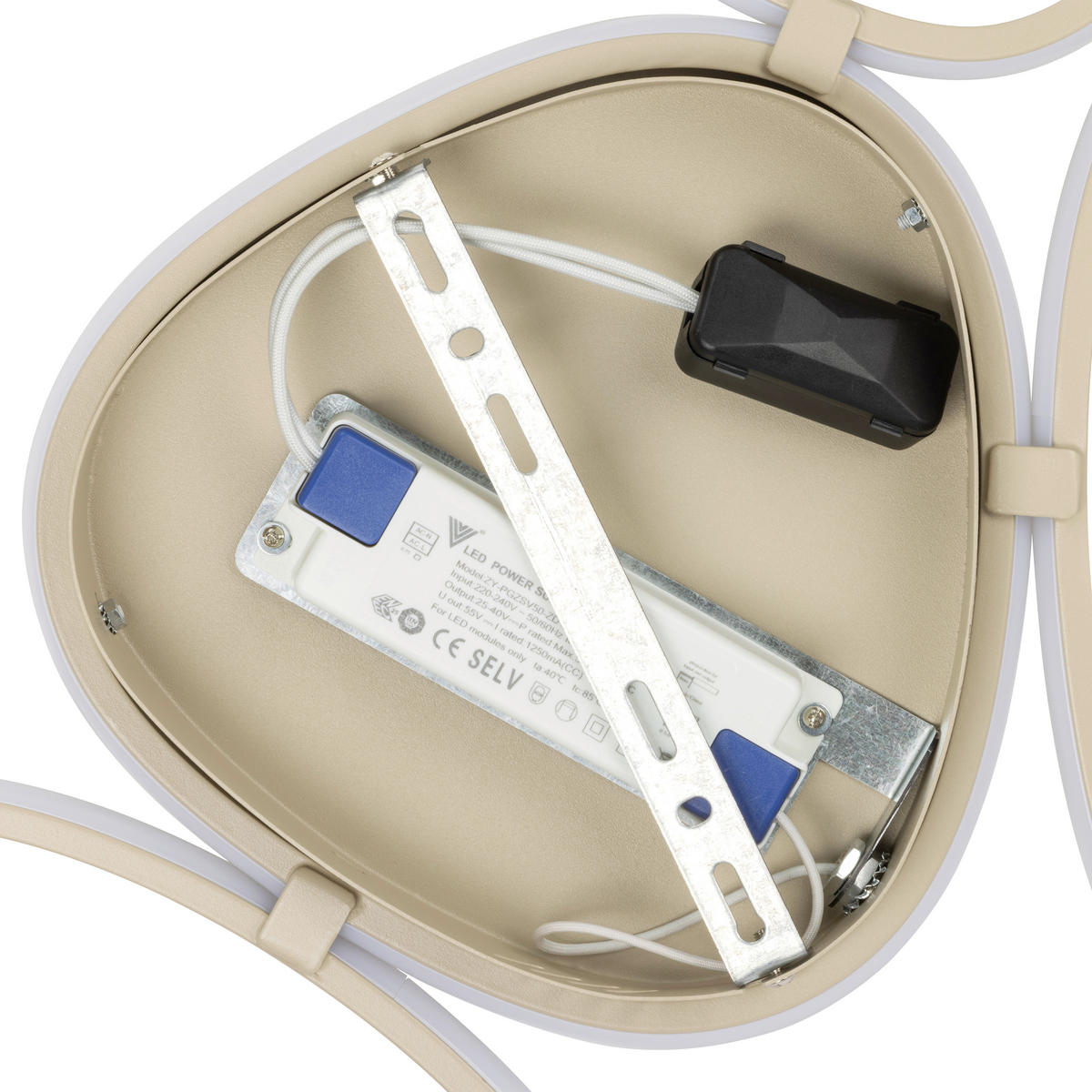 Plafonieră Cu Led 6,5 W     - nisipiu, Design, plastic/metal (90,5l) - Novel