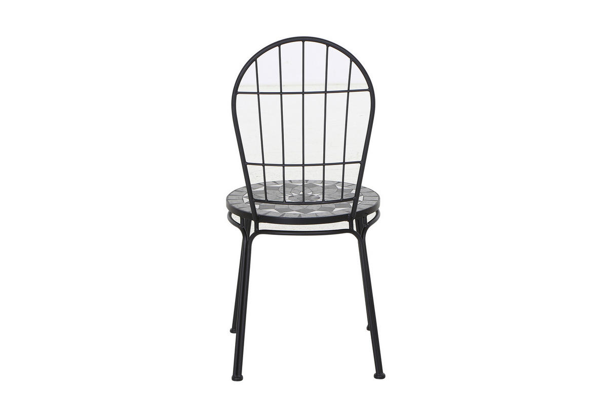 STAPELSTUHL in Metall, Keramik Schwarz  - Schwarz, KONVENTIONELL, Keramik/Metall (43/93,5/49cm) - Siena Garden