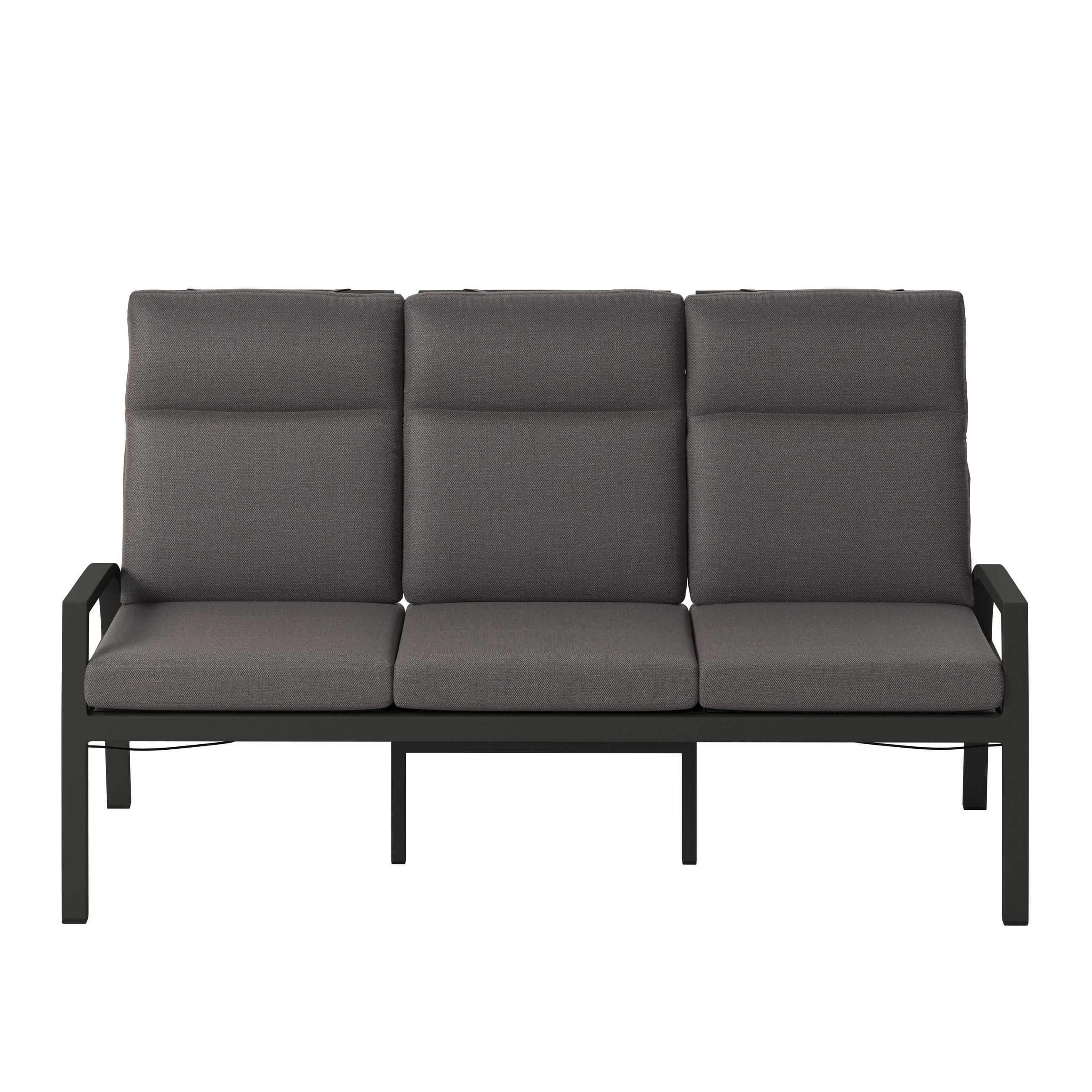 SITZBANK 193/110/72 cm  in Anthrazit, Dunkelgrau  - Dunkelgrau/Anthrazit, MODERN, Textil/Metall (193/110/72cm) - Amatio