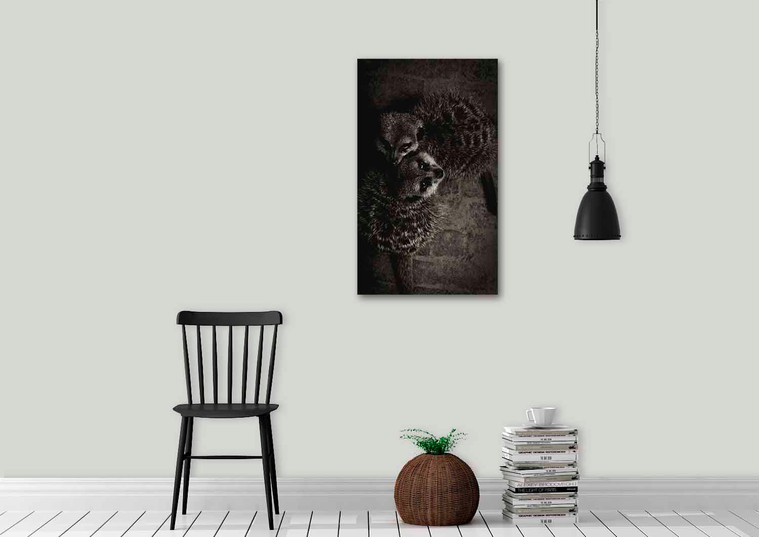 ALUMINIUMBILD Tiere 70/118 cm  - Schwarz/Weiß, Design, Kunststoff/Metall (70/118cm)