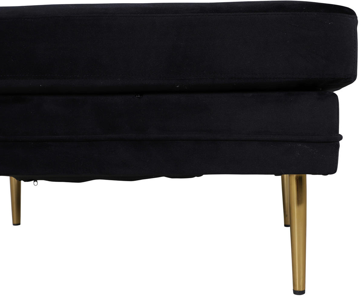 HOCKER Schwarz, Goldfarben  - Goldfarben/Schwarz, Design, Textil/Metall (90/49/70cm) - Livetastic