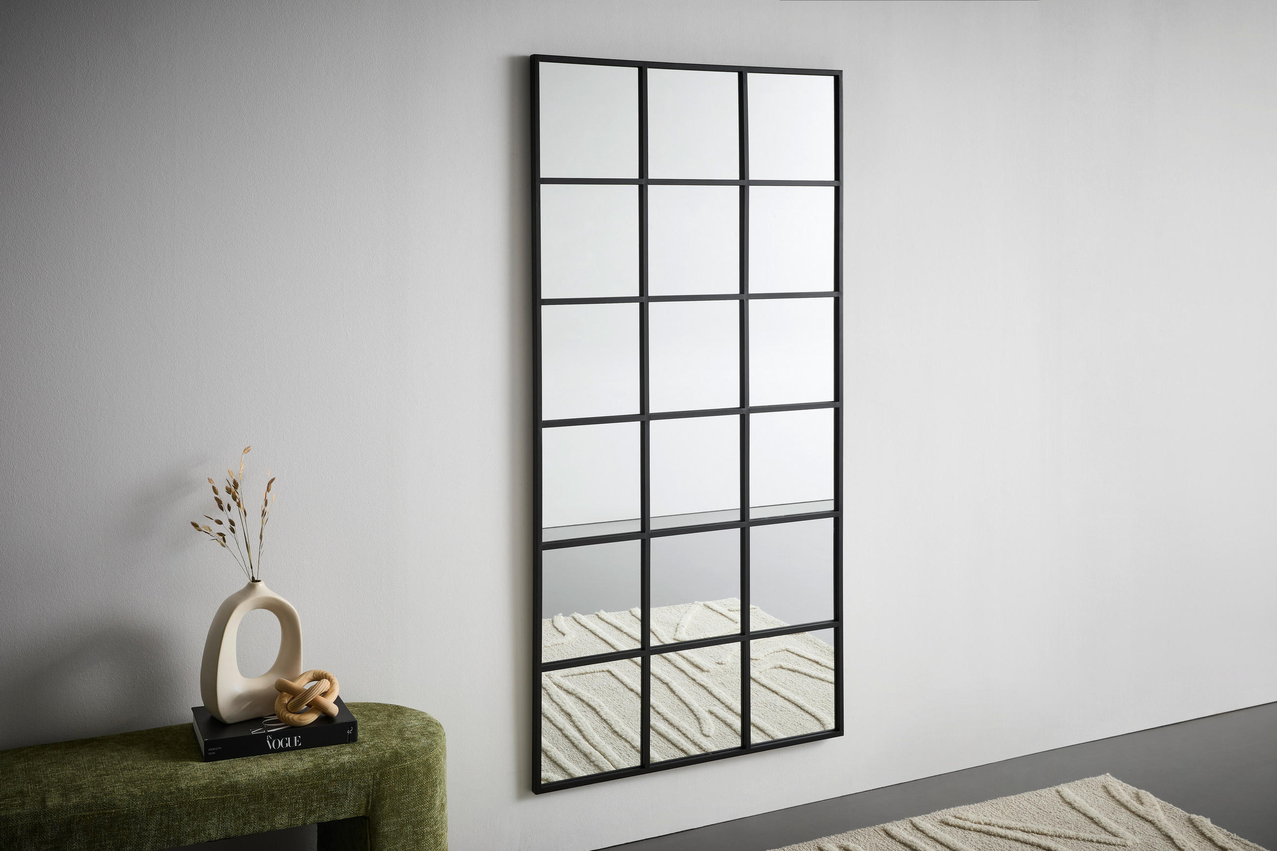 WANDSPIEGEL 90/180/3 cm    in rechteckig  - Schwarz, MODERN, Glas/Holzwerkstoff (90/180/3cm) - MID.YOU