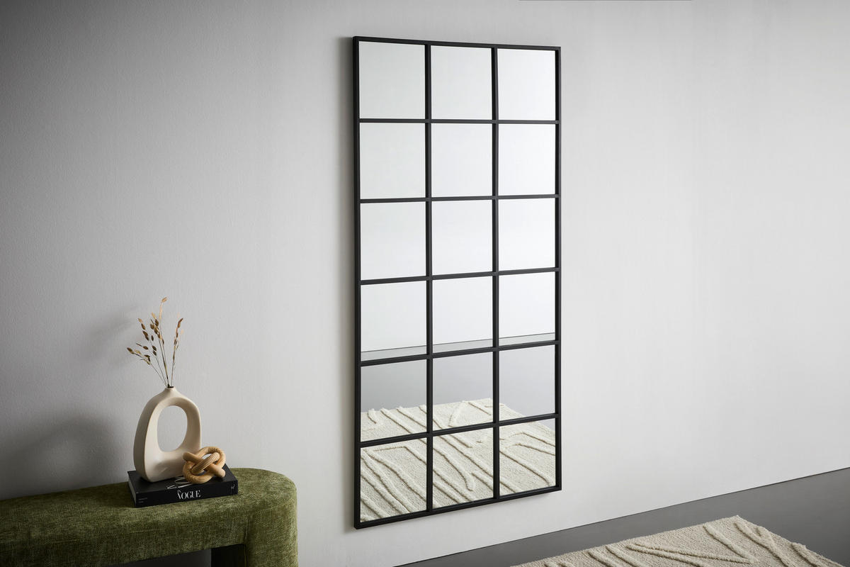 WANDSPIEGEL 90/180/3 cm    in rechteckig  - Schwarz, MODERN, Glas/Holzwerkstoff (90/180/3cm) - MID.YOU