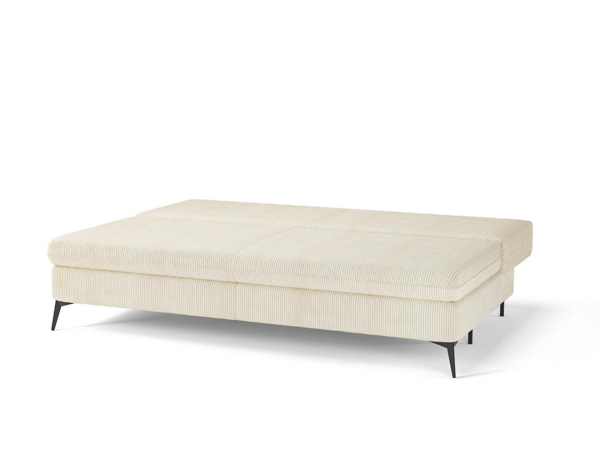 SCHLAFSOFA ROKSOLANA in Cord Beige  - Beige/Schwarz, Design, Textil/Metall (200/75/100cm) - MID.YOU
