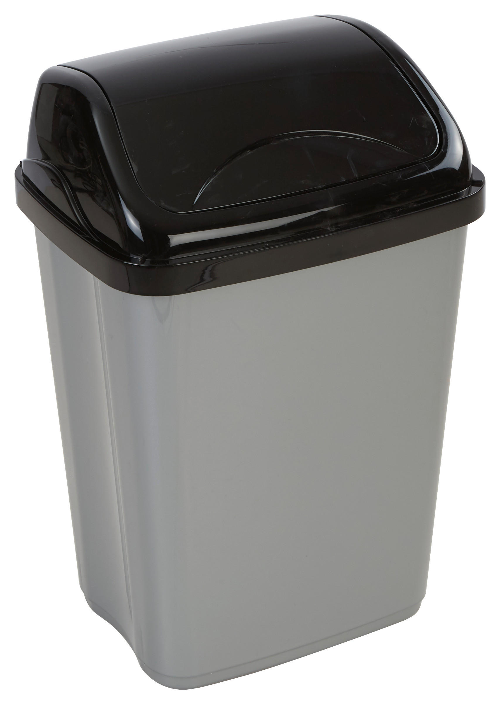 Schwingdeckeleimer Julien 26 L Kunststoff Grau/Schwarz