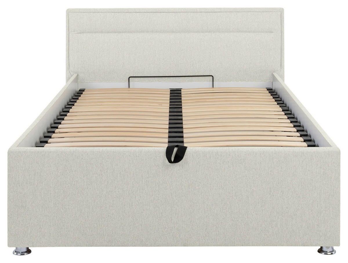POLSTERBETT Matratze, Lattenrost, Bettkasten 120/200 cm  in Creme  - Creme, MODERN, Holz/Kunststoff (120/200cm) - MID.YOU