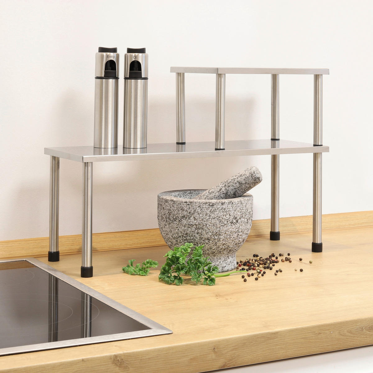 KÜCHENREGAL  - Silberfarben, KONVENTIONELL, Metall (45/31,5/16cm)