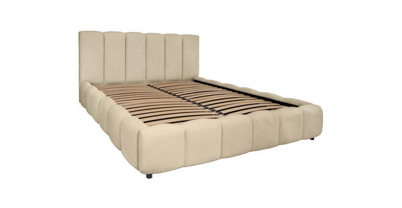 POLSTERBETT Lattenrost, Bettkasten Ecru 160/200 cm  - Ecru/Schwarz, KONVENTIONELL, Holz/Kunststoff (160/200cm) - Carryhome