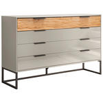 SIDEBOARD 141/89/43 cm  in Eichefarben, Champagner  - Schieferfarben/Champagner, Design, Glas/Holzwerkstoff (141/89/43cm) - Dieter Knoll