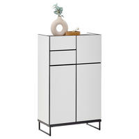 MIDISCHRANK 60/102/31 cm  - Schwarz/Weiß, Basics, Holzwerkstoff/Metall (60/102/31cm) - MID.YOU