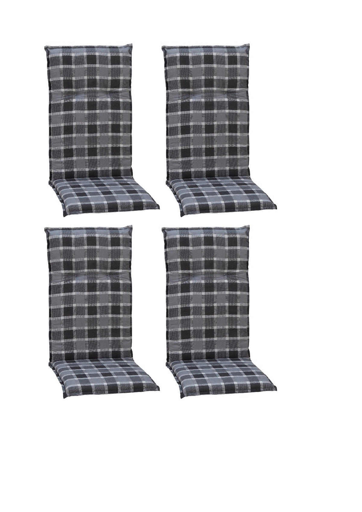 SESSELAUFLAGE in Grau Karo  - Grau, Basics, Textil (118/50/6cm) - Gardenson