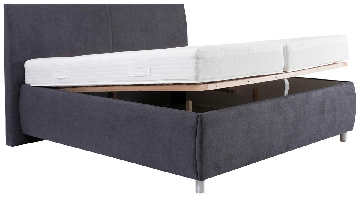 OBLAZINJENA POSTELJA   x  ,  - barve aluminija, Basics, les (180/200cm) - Esposa