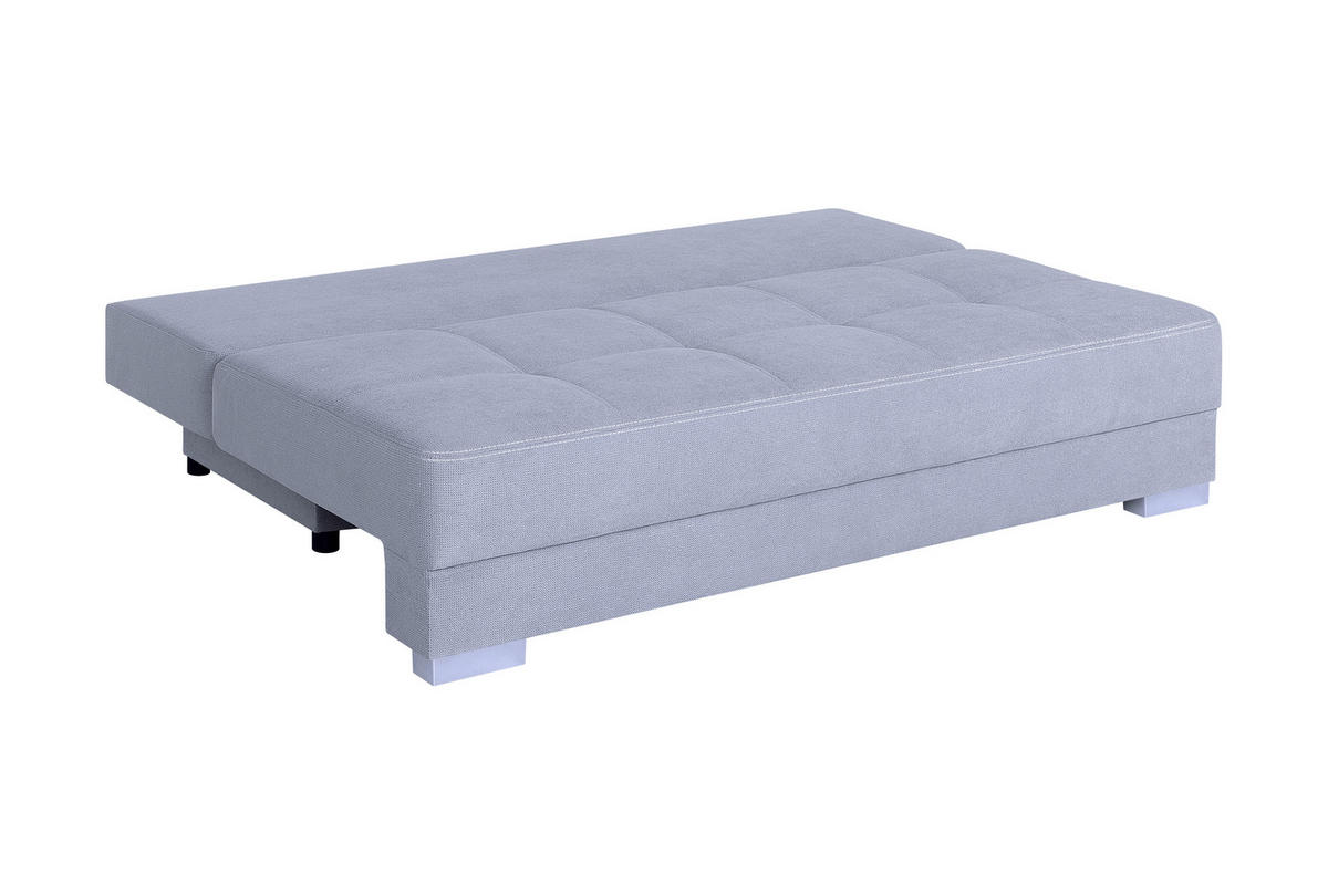 SCHLAFSOFA  mit Webstoff Grau  - Chromfarben/Schwarz, Design, Kunststoff/Textil (200/90/110cm) - P & B