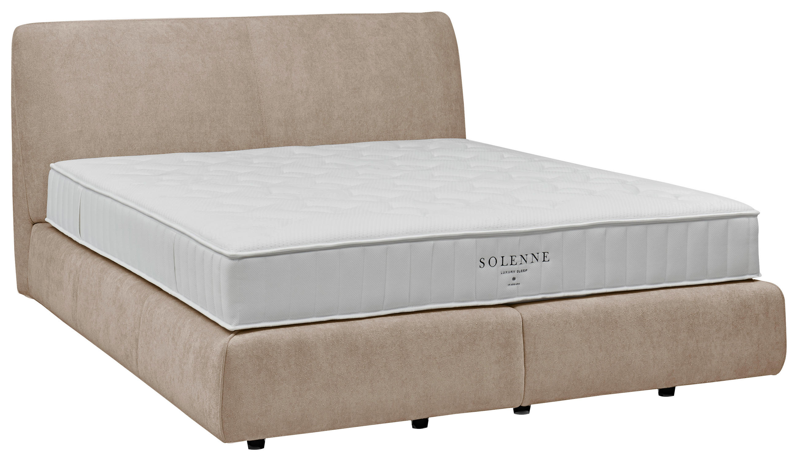 BOXSPRINGBETT 180/200 cm  in Beige  - Beige/Schwarz, Design, Kunststoff/Textil (180/200cm) - Johann Jakob