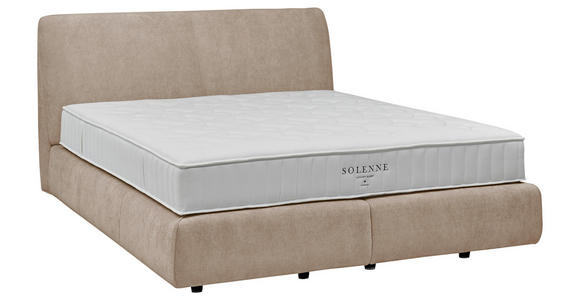 BOXSPRINGBETT 180/200 cm in Beige - Beige/Schwarz, Design, Kunststoff/Textil (180/200cm) - Johann Jakob