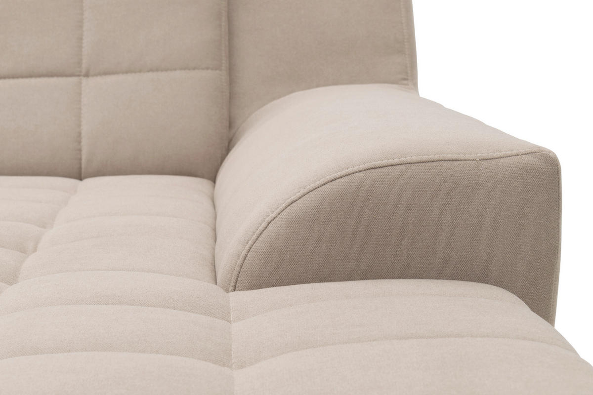 ECKSCHLAFSOFA MORTON Taupe Mikrofaser  - Taupe/Chromfarben, MODERN, Textil/Metall (304/200/84cm) - MID.YOU