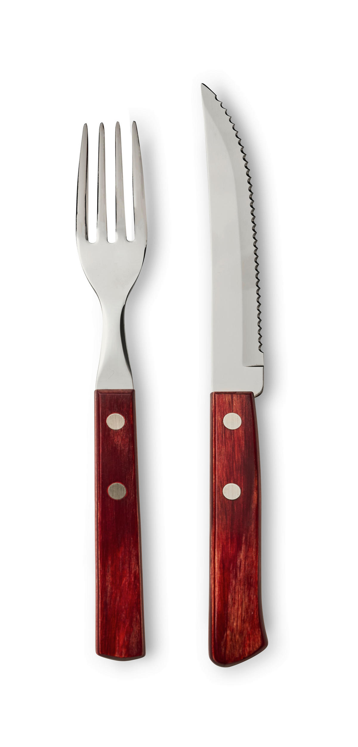 SADA PŘÍBORŮ, nerezová ocel, 12dílné - červená, Lifestyle, kov/dřevo